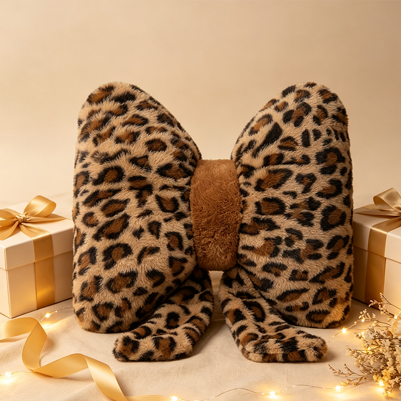 🎉 BEGRÄNSAD TID 50% RABATT! 🐆 Leopardmönstrad floskudde – Konstkaninpäls, ergonomiskt ländstöd & högelastisk PP-bomull ✨