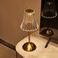 🪔 -50 %! ✨ Uppladdningsbar bordslampa i retrostil – akryl + järn – Ø11×30 cm – 2 W – pekskärm med 3 färger – Type-C – ögonskydd – guld 🏠
