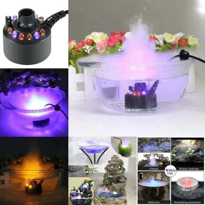 🌫️ 50 % RABATT NU! 💡 12 LED-ultraljudsmisttillverkare – fin dimma, färgväxlande & säker 24V – perfekt för Halloween och dekoration 🎃