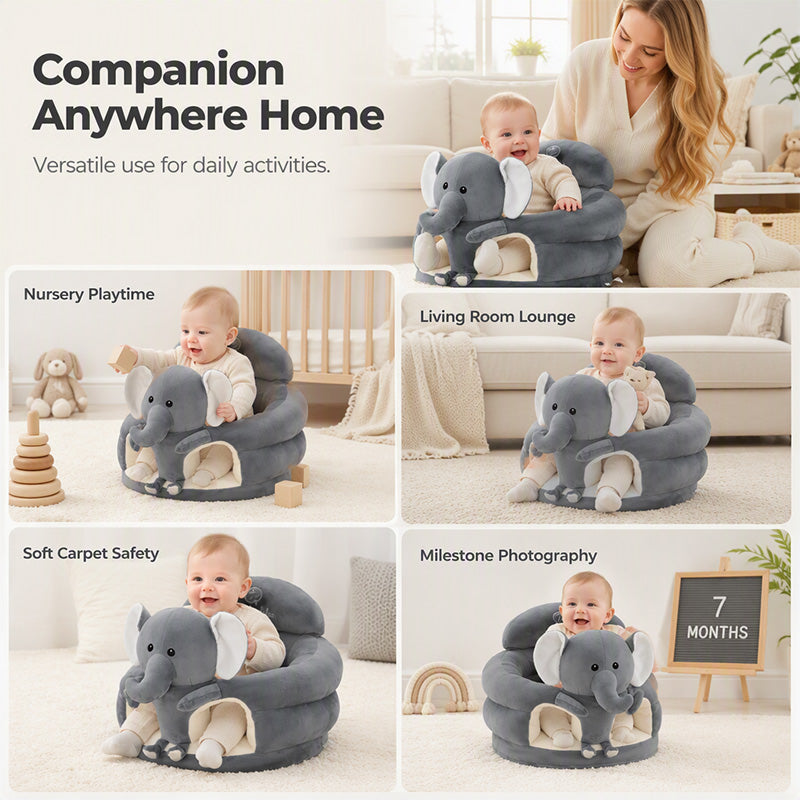 🧸 50 % RABATT NU! 👶 Plush baby support seat – ergonomisk, stabil & mjuk – perfekt för sittträning och lek 🛋️