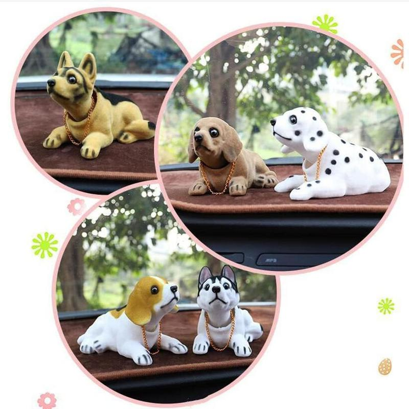 🎉 Rea 2026 – Över 12 000 sålda! 🐶 Söt hund-bobblehead – nickar vid varje kurva – 10 raser, mjuk plysch, guldkedja – sprider glädje under varje bilresa 🚗