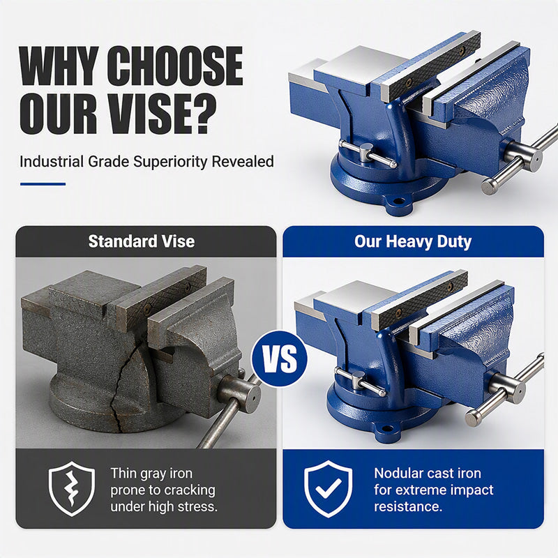 🔧 50 % RABATT NU! 🗜️ Skruvstycke med bred öppning – 80 kN klämkraft, 360° sväng & 90° tilt – perfekt för professionellt metallarbete 🔩