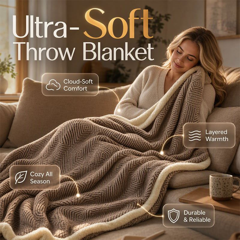 🧶50% RABATT⏰ Dubbellagrat tjockt mjukt filt, slitstark & mångsidig användning🛋️