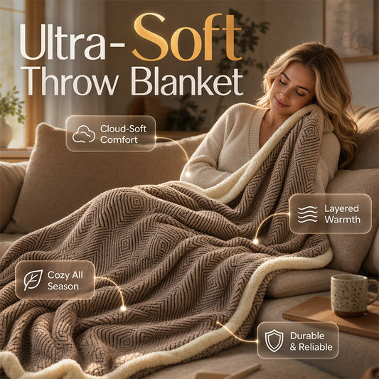 🧶50% RABATT⏰ Dubbellagrat tjockt mjukt filt, slitstark & mångsidig användning🛋️