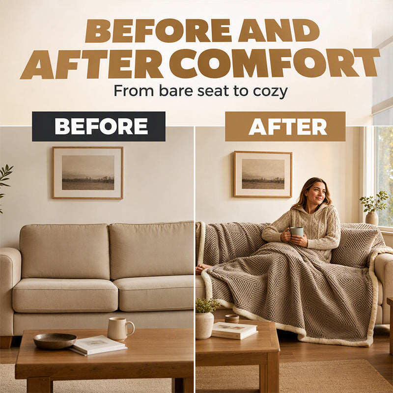 🧶50% RABATT⏰ Dubbellagrat tjockt mjukt filt, slitstark & mångsidig användning🛋️