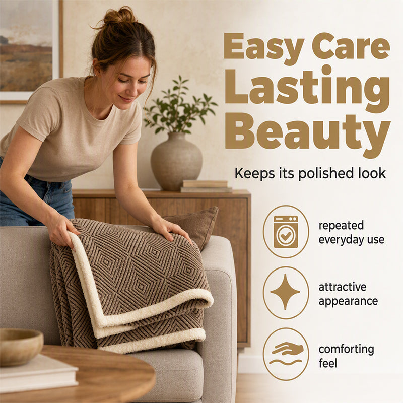 🧶50% RABATT⏰ Dubbellagrat tjockt mjukt filt, slitstark & mångsidig användning🛋️