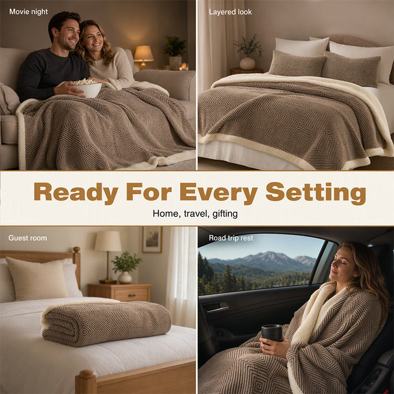 🧶50% RABATT⏰ Dubbellagrat tjockt mjukt filt, slitstark & mångsidig användning🛋️