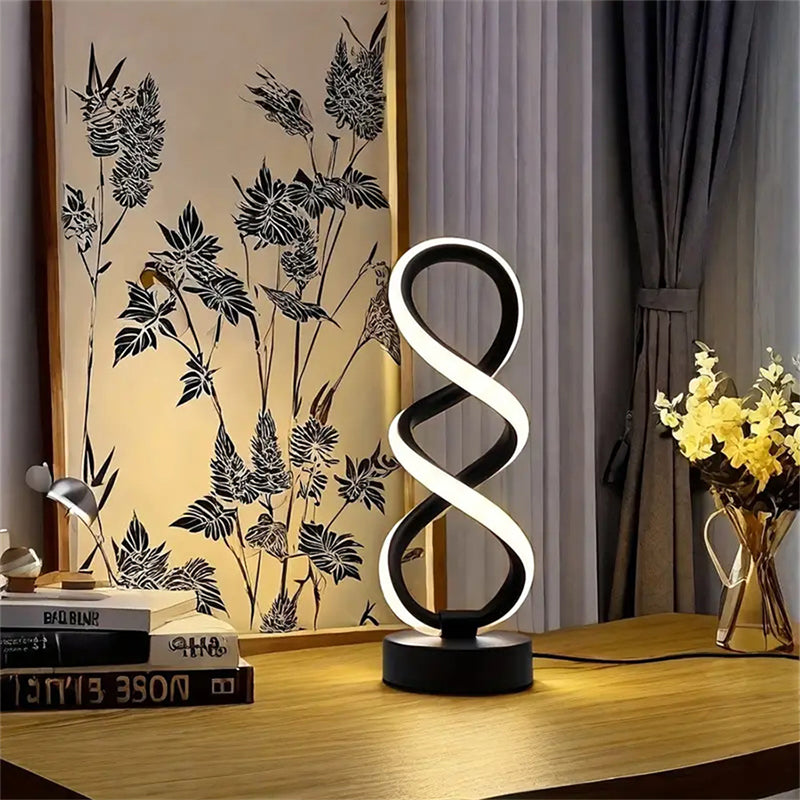 💡50% RABATT⏰ Modern dubbelhelix bordslampa, elegant belysning för skrivbord och sovrum
