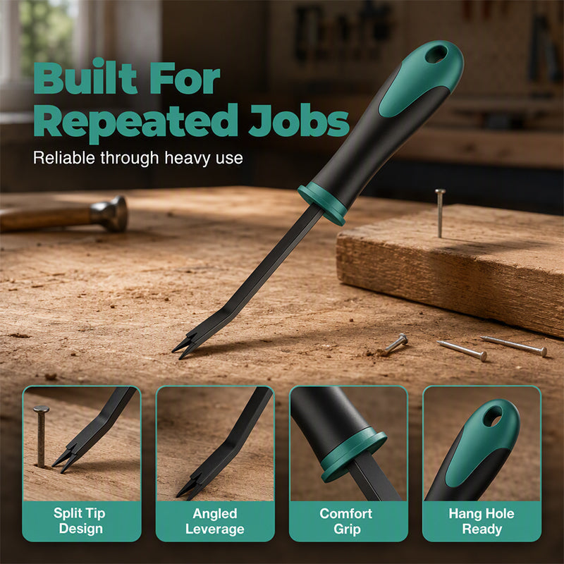 🔨 50 % RABATT NU! 🛡️ Ergonomisk häftklammerborttagare spikdragare – vinklad spets, hållbar & bekväm – perfekt för renovering och träarbete 🛠️