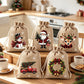 🎁 Julklappspåsar med dragsko – festliga tomte- & renmotiv, dubbel dragsko & hållbart tyg – julglädje i varje gåva ✨
