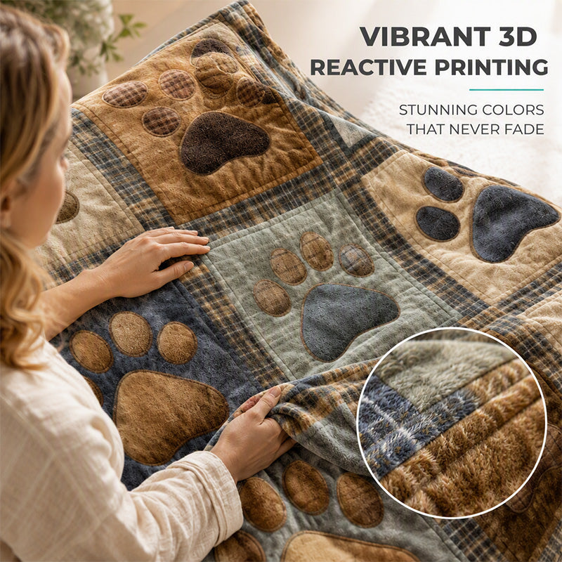 🐾 50 % RABATT NU! 🧶 Söt flanellfilt med tassavtryck – mysig värme, levande tryck & mångsidig – perfekt för soffan, sängen och djurvänliga hem 🏠