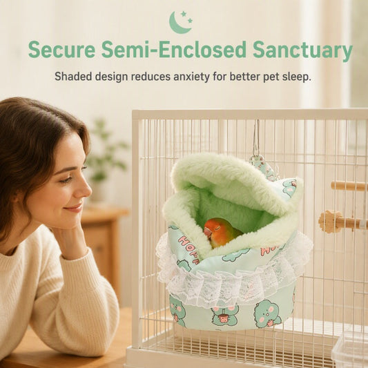 🐦 50 % RABATT NU! 🏠 Varmt hängande husdjursbo – mjukt, mysigt & halvöppet – perfekt för små papegojor och gnagare 🧸