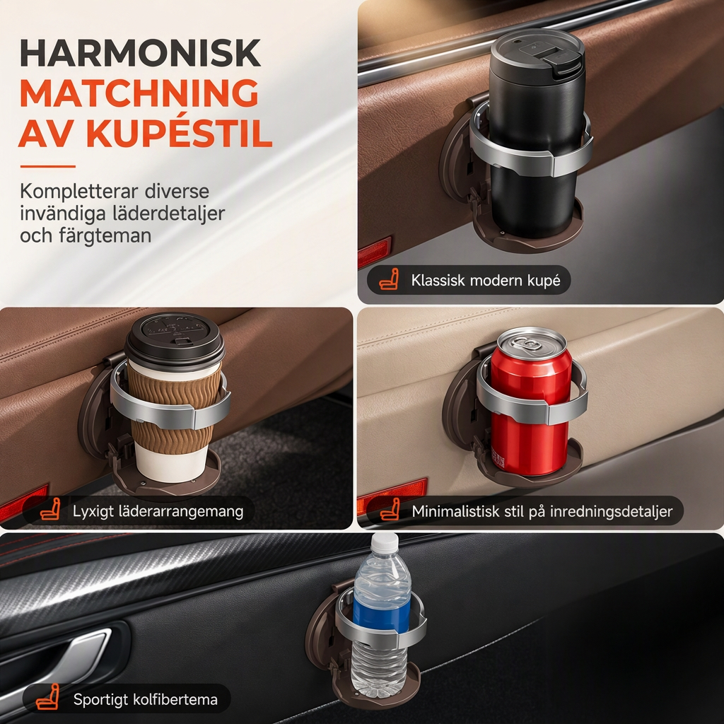 🚗 🥤Multifunktionell hopfällbar mugghållare för bildörr, dryckes- och vattenflaskhållare med stor diameter