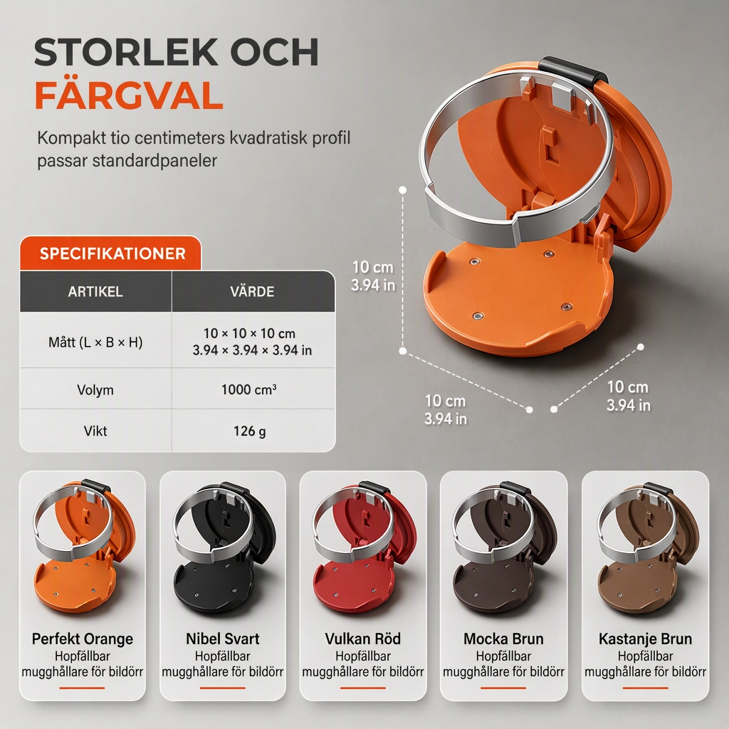 🚗 🥤Multifunktionell hopfällbar mugghållare för bildörr, dryckes- och vattenflaskhållare med stor diameter