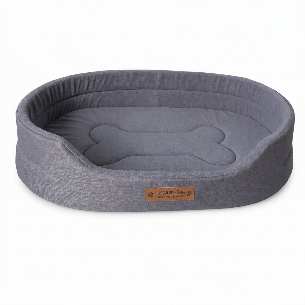 🐾 50 % RABATT NU! ☁️ Avtagbar oval hund- och kattsäng – polarfleece, oxfordtyg & fuktavvisande halkfri botten 🐶