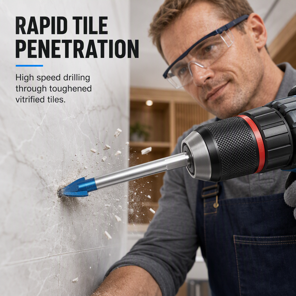 🧱 50 % RABATT NU! 🔩 Sexkantskaftad hårdmetall excenterborrbit – för keramik, glas & betong, YG6A-wolframspets ✨