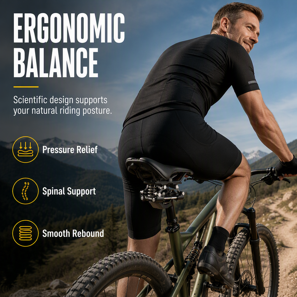 🚴 50 % RABATT NU! 🔧 Stötdämpare för cykelsadel – fjädrande adapter för ökad komfort & mindre vibrationer, MTB & trekking 🛡️