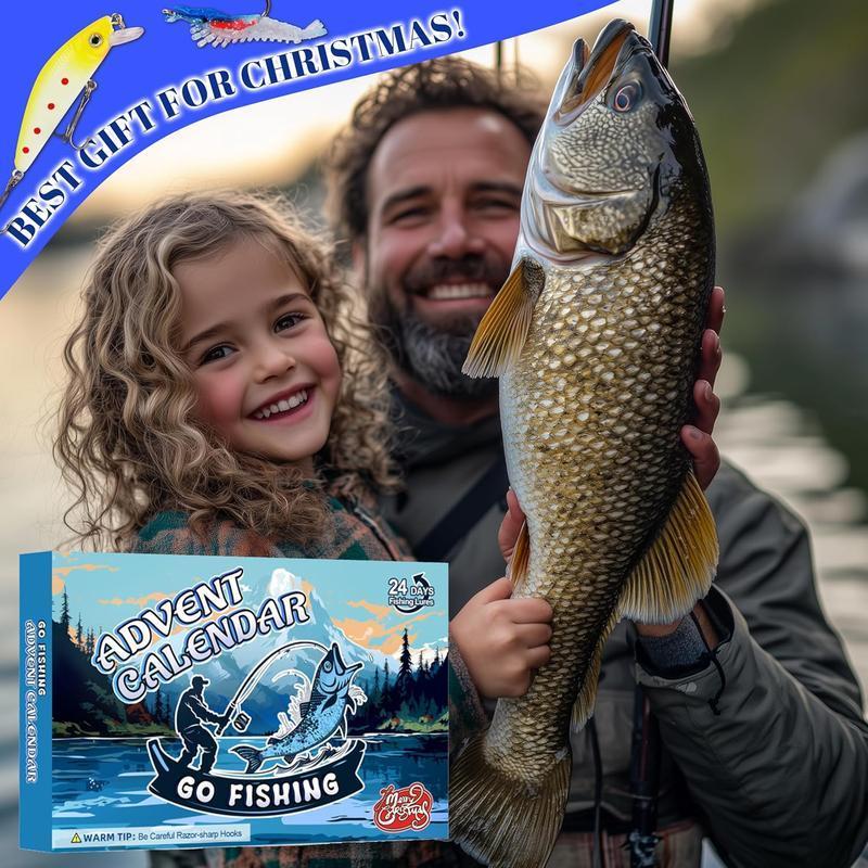 Julfiskebete-adventskalender – Blindbox-set med minnow-, popper- och skedbeten