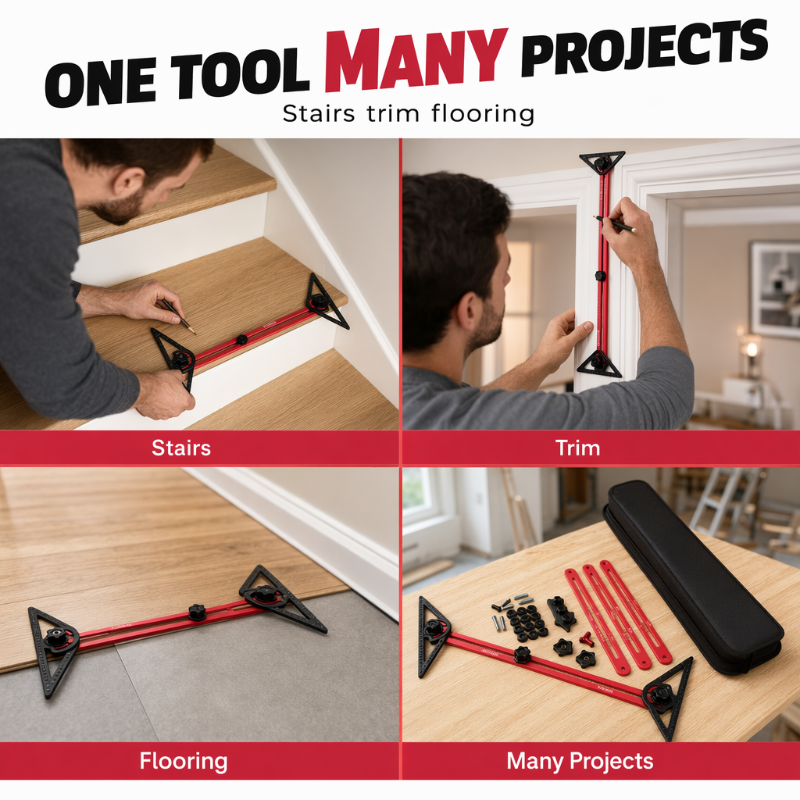 📐 50% RABATT NU! 🔧 Multifunktionellt märk- och mätverktygsset för snickeri – aluminiumprofiler & komplett kit – perfekt för renovering och träbearbetning 🧰