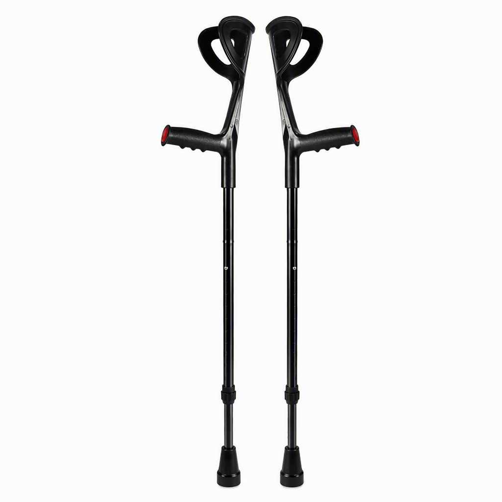 🦯 50 % RABATT NU! 🦵 Hopfällbara underarmskryckor – stötdämpande fjäder, aluminiumram & halkskyddade fötter för rehabilitering 🚶