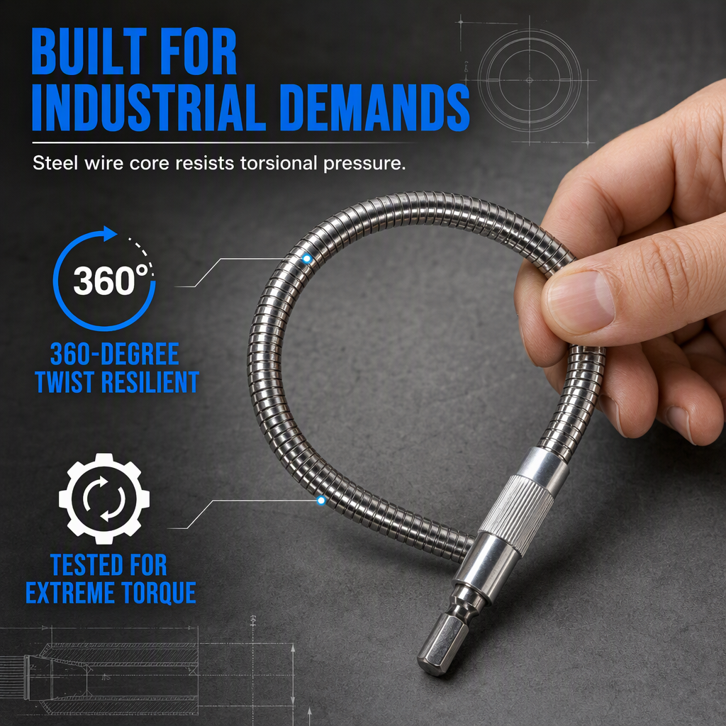🔧 50 % RABATT NU! 🌀 Flexibel förlängningsaxel i metall för borrmaskin & skruvdragare – böjbar upp till 360° för trånga utrymmen 🛠️