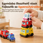 🚗 50% RABATT! ✨ 4-delars magnetiskt elektriskt leksaksbilsset med ljud & ljus – Stapelbara krypbilar för bebisar & småbarn