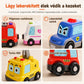 🚗 50% RABATT! ✨ 4-delars magnetiskt elektriskt leksaksbilsset med ljud & ljus – Stapelbara krypbilar för bebisar & småbarn