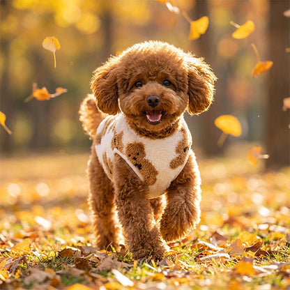 🐶🐱 50% RABATT 🧸 Plyschfodrad husdjursväst, mjuk varm, lätt att ta på för hund och katt vid utomhuspromenader ❄️