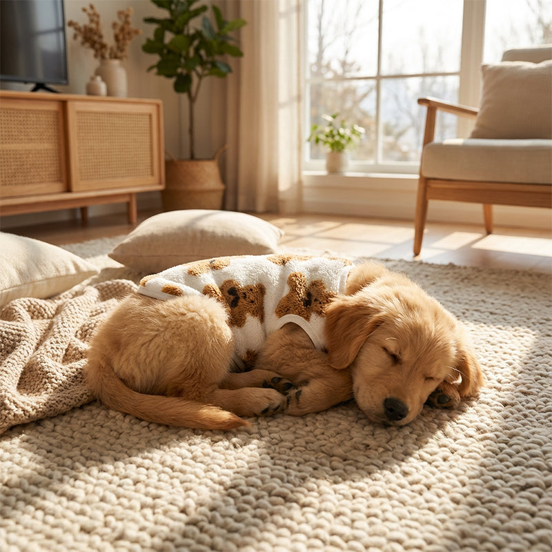 🐶🐱 50% RABATT 🧸 Plyschfodrad husdjursväst, mjuk varm, lätt att ta på för hund och katt vid utomhuspromenader ❄️