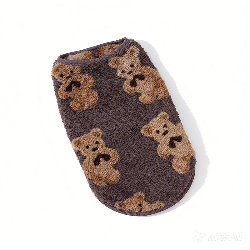🐶🐱 50% RABATT 🧸 Plyschfodrad husdjursväst, mjuk varm, lätt att ta på för hund och katt vid utomhuspromenader ❄️