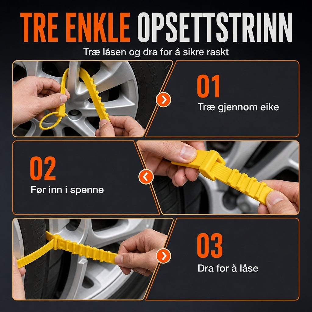 ⏳Kun for en kort tid – 50% RABATT ⏰Universelle bilsnøkjetinger: fortykkede sklisikre dekkbånd for SUV-er, sedaner og vinterkjøring
