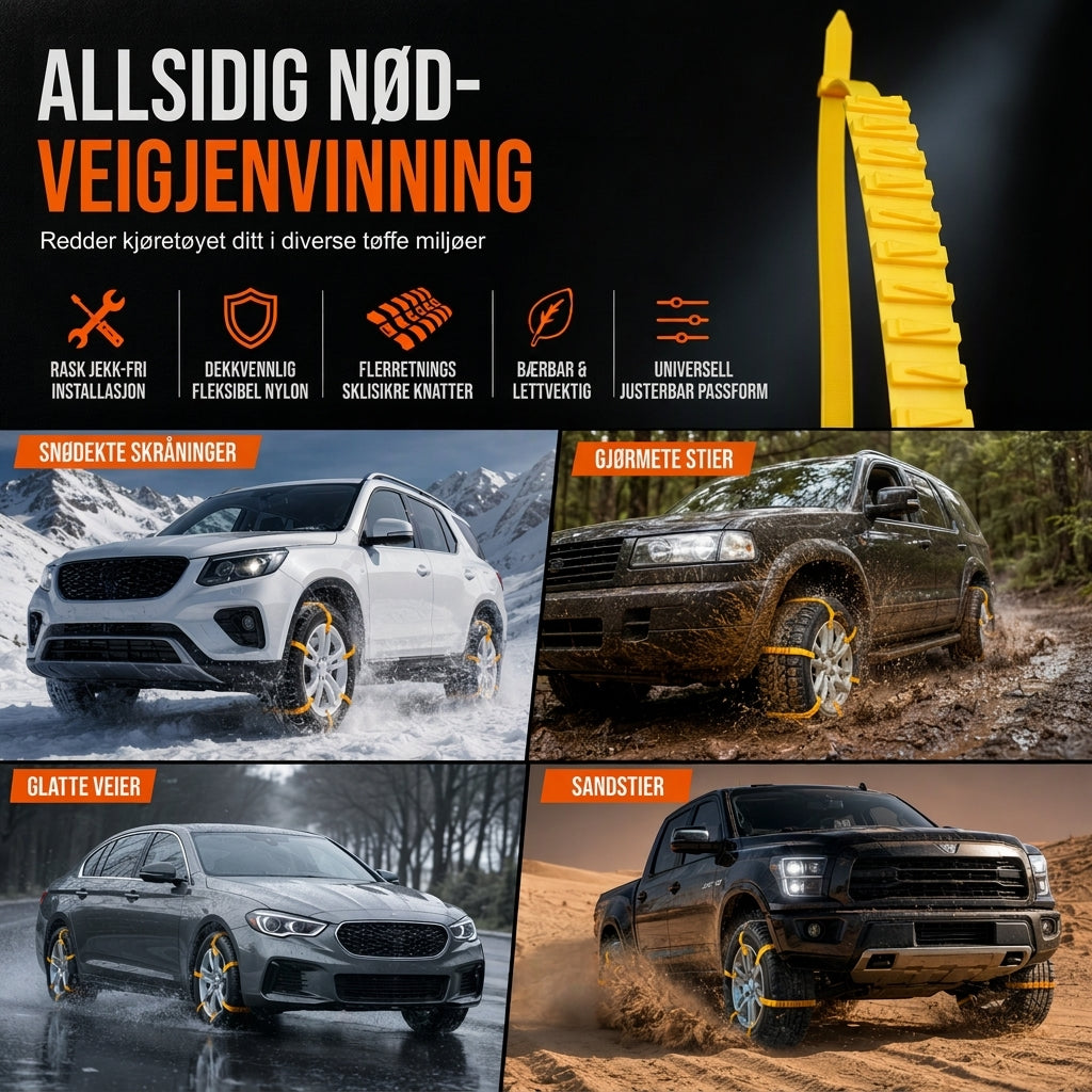⏳Kun for en kort tid – 50% RABATT ⏰Universelle bilsnøkjetinger: fortykkede sklisikre dekkbånd for SUV-er, sedaner og vinterkjøring