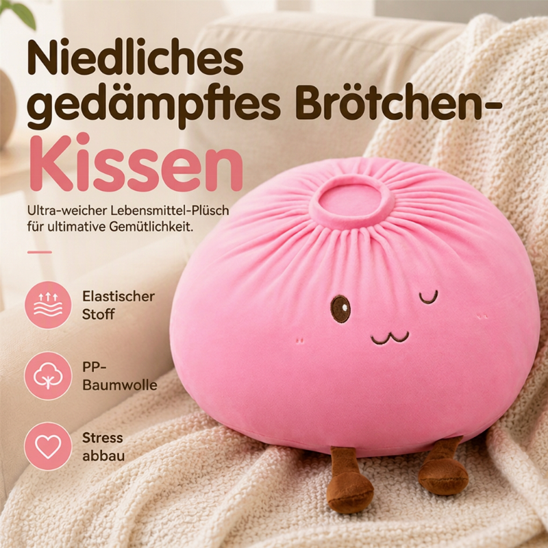 🍞 BEGRÄNSAD TID 50 % RABATT 🧸 Söt plyschkudde formad som en bao-bulle 🥺