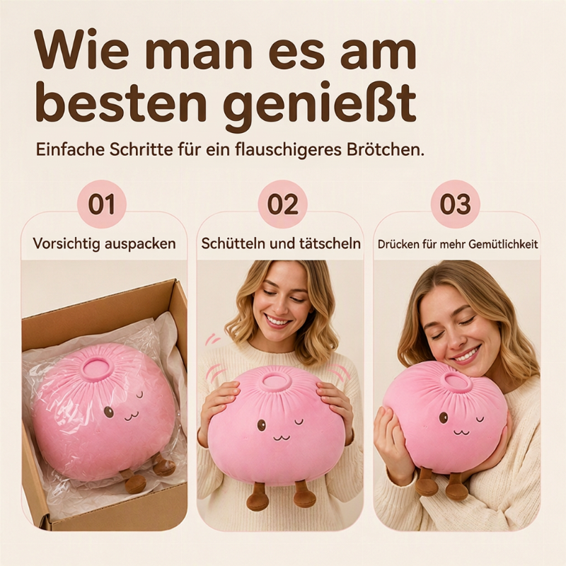 🍞 BEGRÄNSAD TID 50 % RABATT 🧸 Söt plyschkudde formad som en bao-bulle 🥺