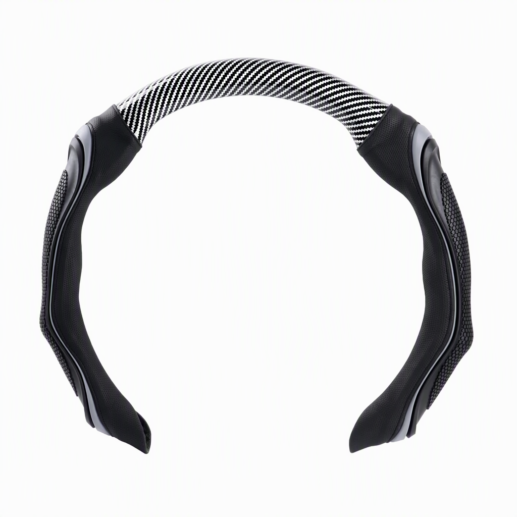 📢📢50% RABATT NU!! ⏰Sportigt rattöverdrag i läder (38 cm universal) – Halkfritt silikongrepp med massageeffekt