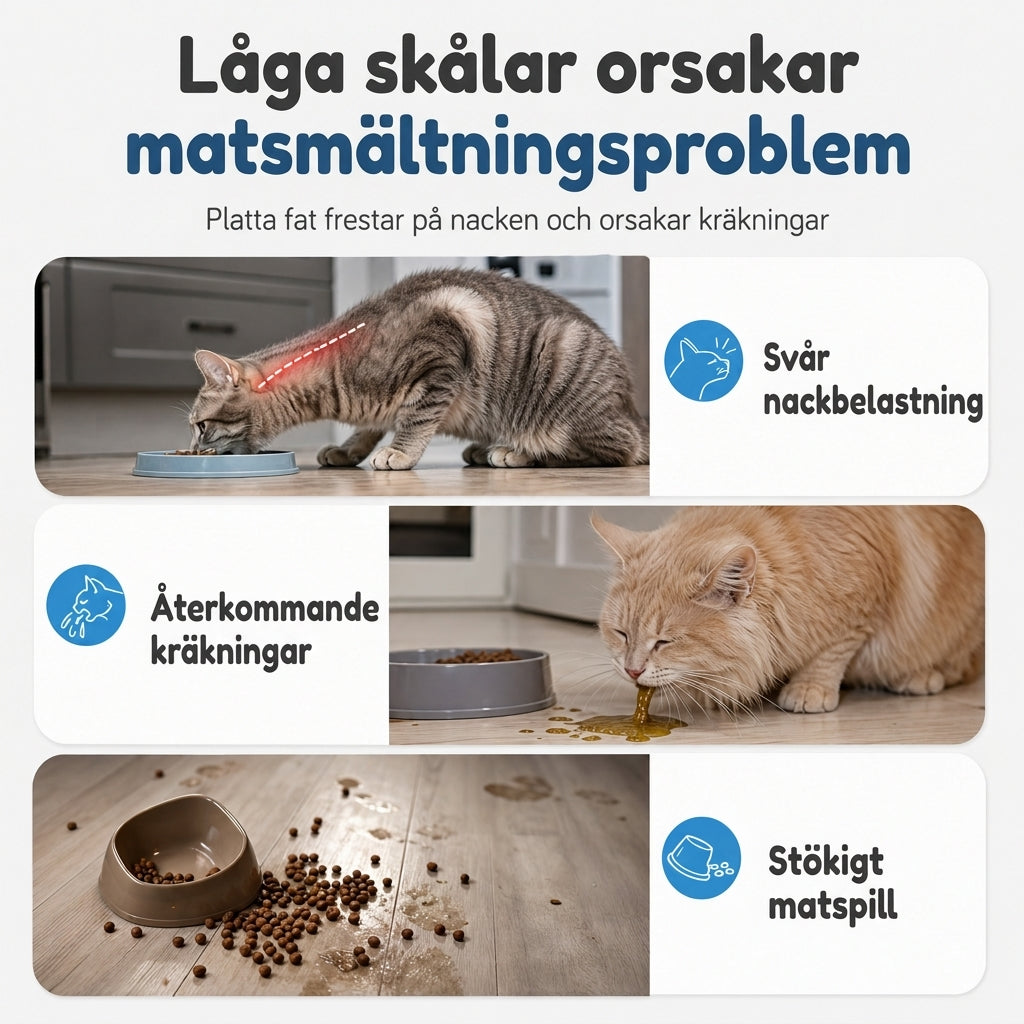 ✨50% RABATT NU! !✨Tecknad kattformad skål i rostfritt stål för husdjur, dubbel mat- och vattenskål för katter och små hundar