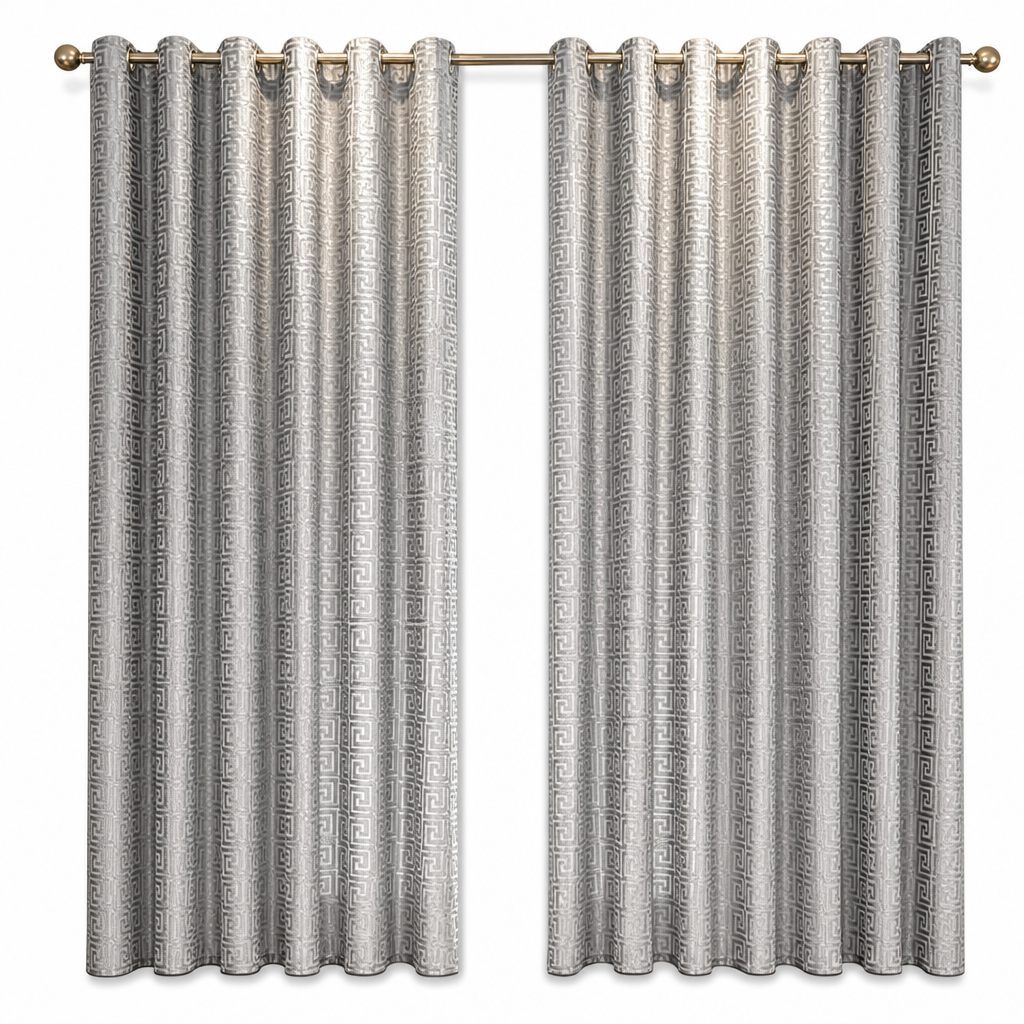 🏡 50 % RABATT NU! ✨ Geometriskt jacquardvävt genomskinligt gardintyg – elegant ljusgenomsläpplig för vardagsrum 🌿
