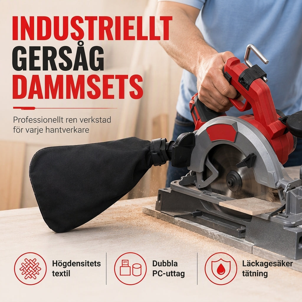 🔩 50 % RABATT ⚙️ Dammsamlingspåse med stålklämma för 10‑tums 255 aluminium‑ och geringsåg 🧰