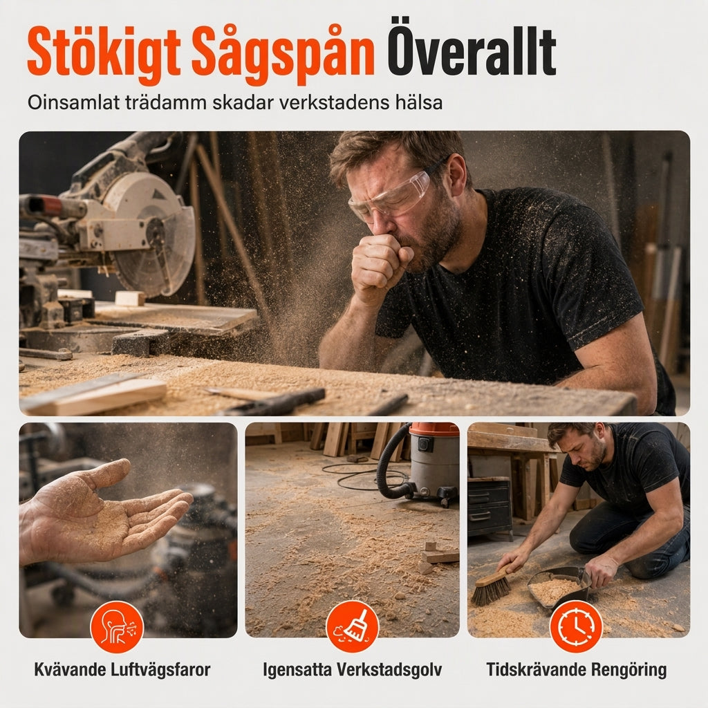 🔩 50 % RABATT ⚙️ Dammsamlingspåse med stålklämma för 10‑tums 255 aluminium‑ och geringsåg 🧰