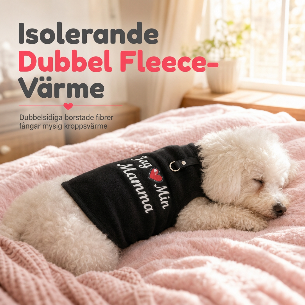 🐾 50% RABATT NU ✨ Varmt husdjurströja med kopplingsring — "Love Dad & Mum"-design ❄️