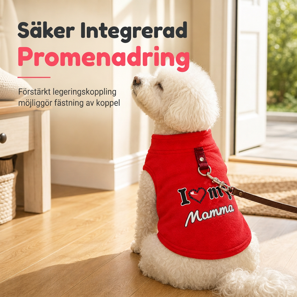🐾 50% RABATT NU ✨ Varmt husdjurströja med kopplingsring — "Love Dad & Mum"-design ❄️