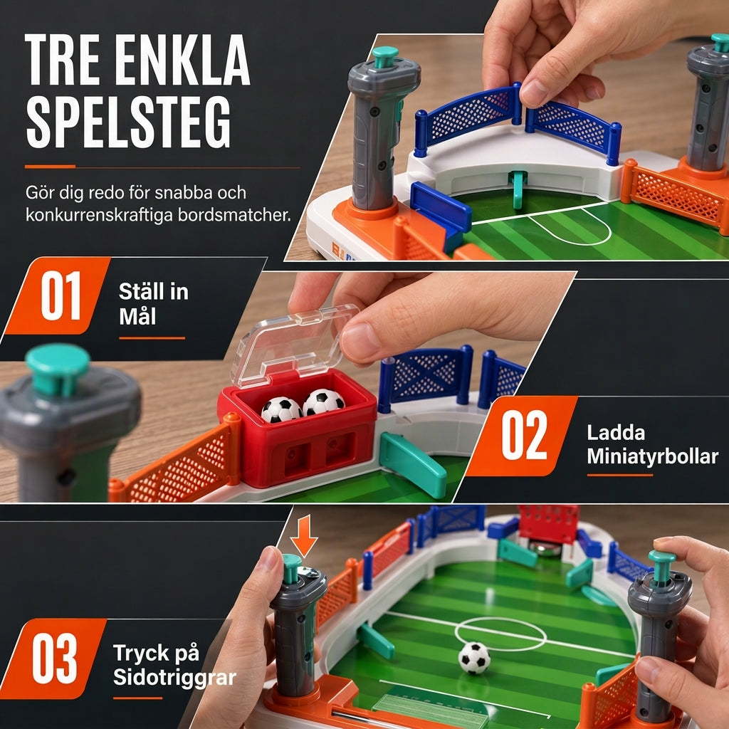 Interaktivt fotbollsspel för två på bordet - roligt brädspel för barn