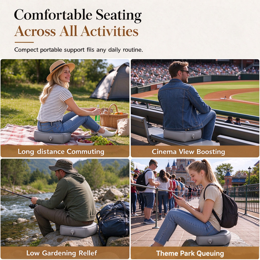 💺 50% RABATT! ✨ Bärbar Uppblåsbar Sittdyna för Konsert & Friluftsliv – Vattentät & Ultralätt Sittunderlag 🌲