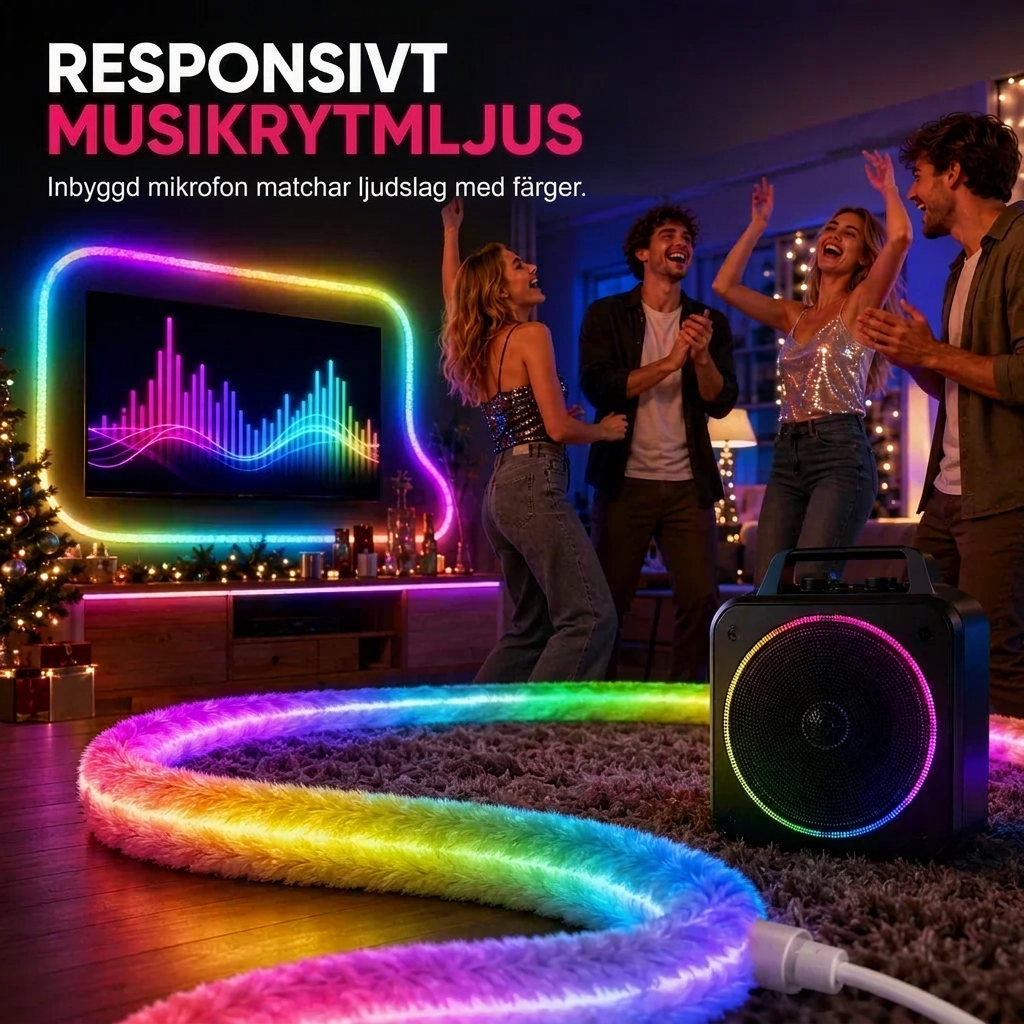 🎁2026 Nyinkomster – 50 % rabatt 💥Faux fur LED-neonljuslist – 360° alltjämt ljus ✨