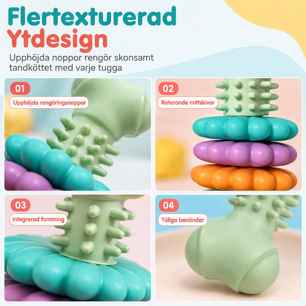 🐶 50% RABATT! 🦴 Texturerad TPR-tuggleksak för hundar, rengör tänder och är bitbeständig ✨