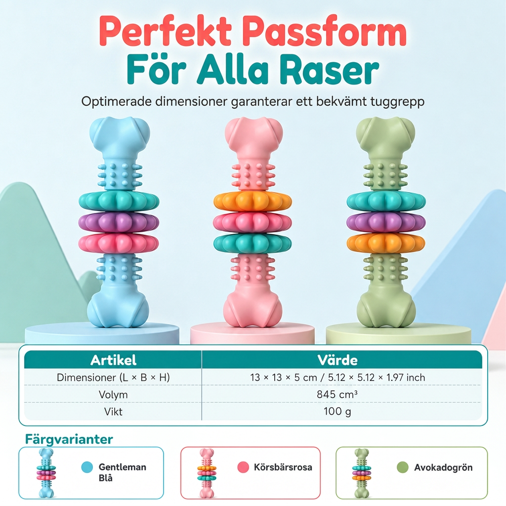 🐶 50% RABATT! 🦴 Texturerad TPR-tuggleksak för hundar, rengör tänder och är bitbeständig ✨