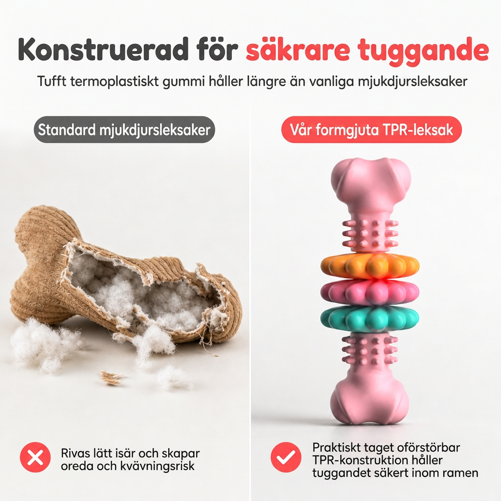 🐶 50% RABATT! 🦴 Texturerad TPR-tuggleksak för hundar, rengör tänder och är bitbeständig ✨