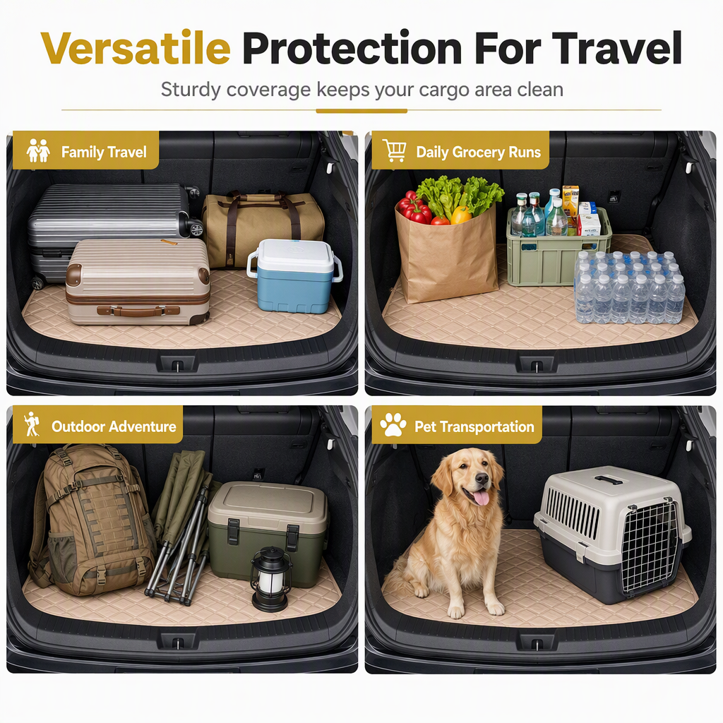 🚗 50 % RABATT NU! 🧳 Universell bagagerumsmatta i PVC-läder 100x70 cm – stöttålig & lätt att rengöra för sedaner och SUV:ar 🛡️