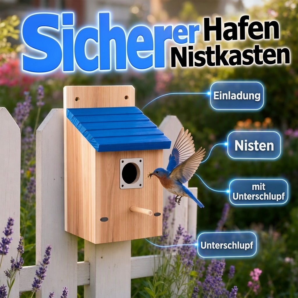 🐦 50% RABATT! ✨ Väderbeständig Fågelholk i Massivt Trä – Charmigt Fågelhus för Trädgård & Uteplats 🏡