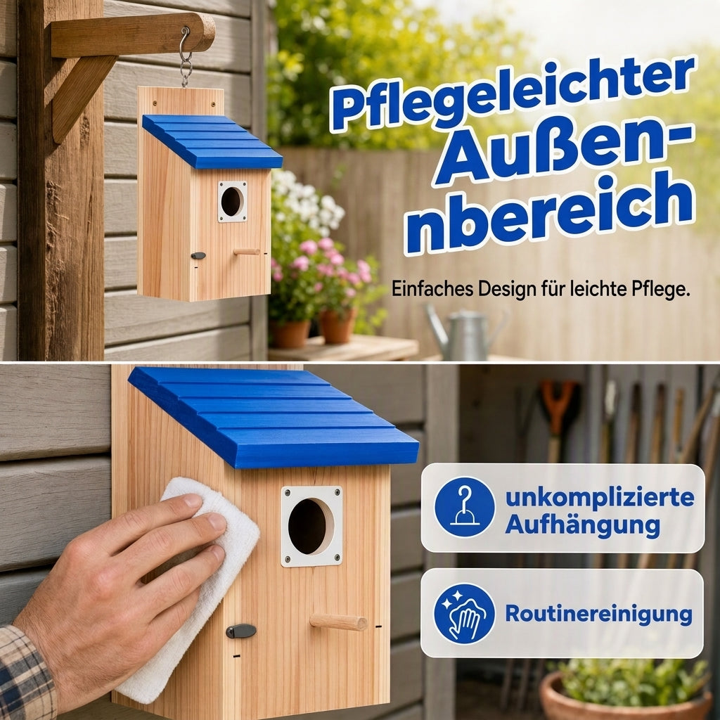 🐦 50% RABATT! ✨ Väderbeständig Fågelholk i Massivt Trä – Charmigt Fågelhus för Trädgård & Uteplats 🏡